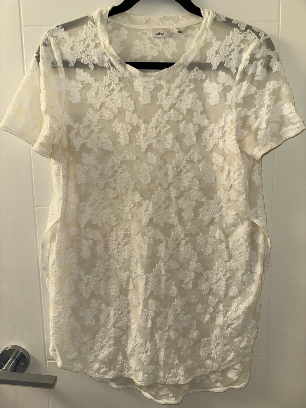 Wilfred Ivory Floral Sheer Short Sleeve Tee (92)